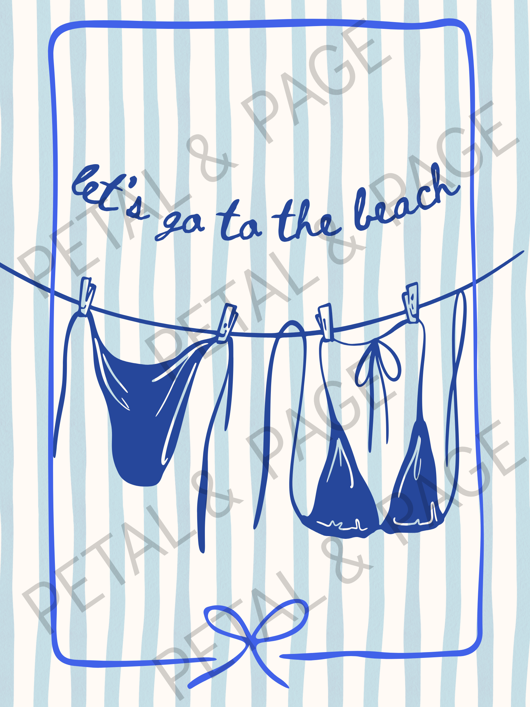 Beach Babe Vibes – Blue Bikini Digital Prints