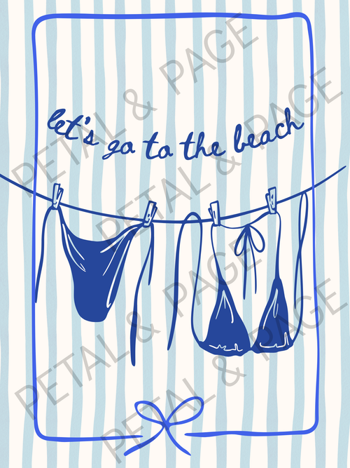 Beach Babe Vibes – Blue Bikini Digital Prints