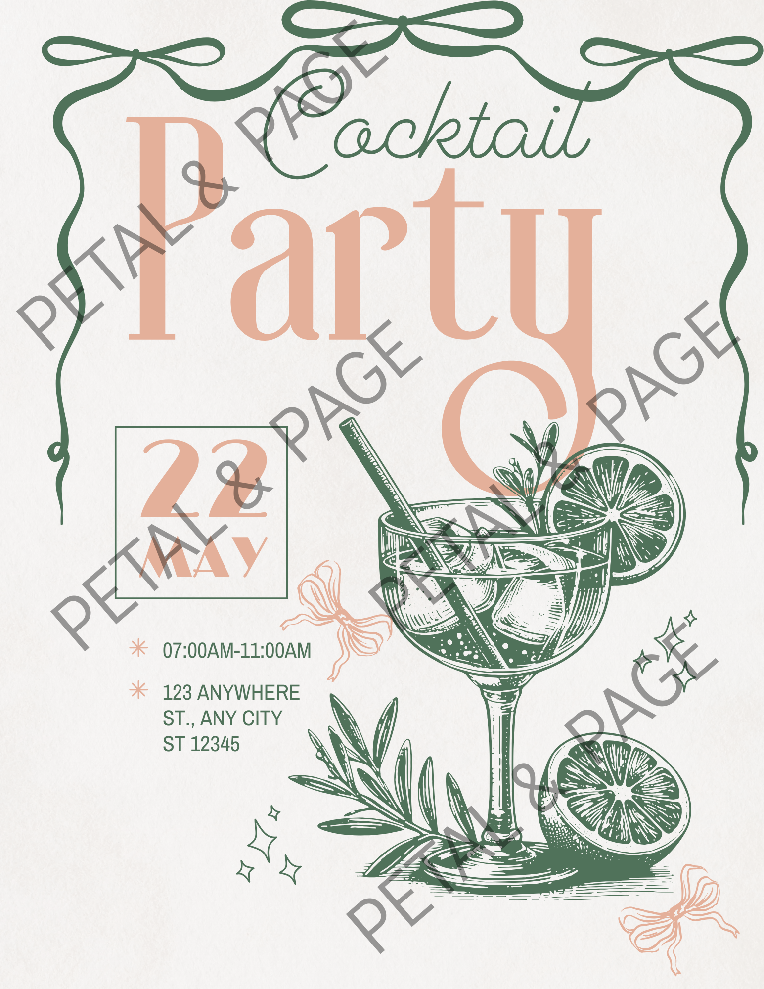 Raise a Glass!- You're Invited- Custom Cocktail Party Invitation