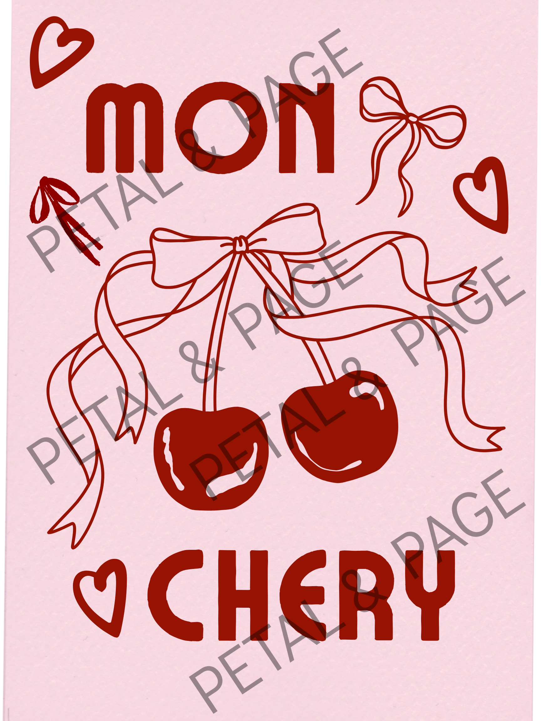 Foodie Wall Art in Pink & Red – Digital Print for Room Decor 4 Pack