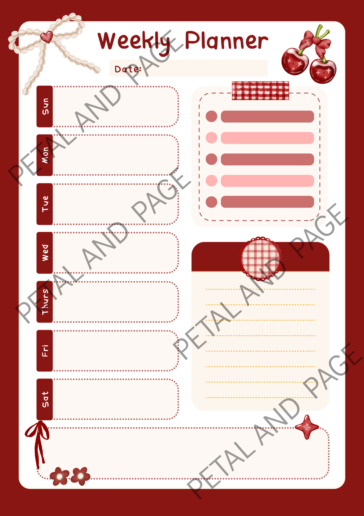 Cherry Bomb Weekly – Bold Digital Planner