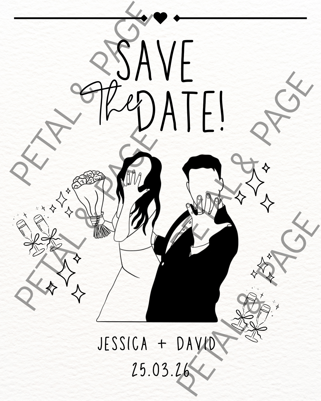 Save the Date-Custom Digital Wedding Announcement