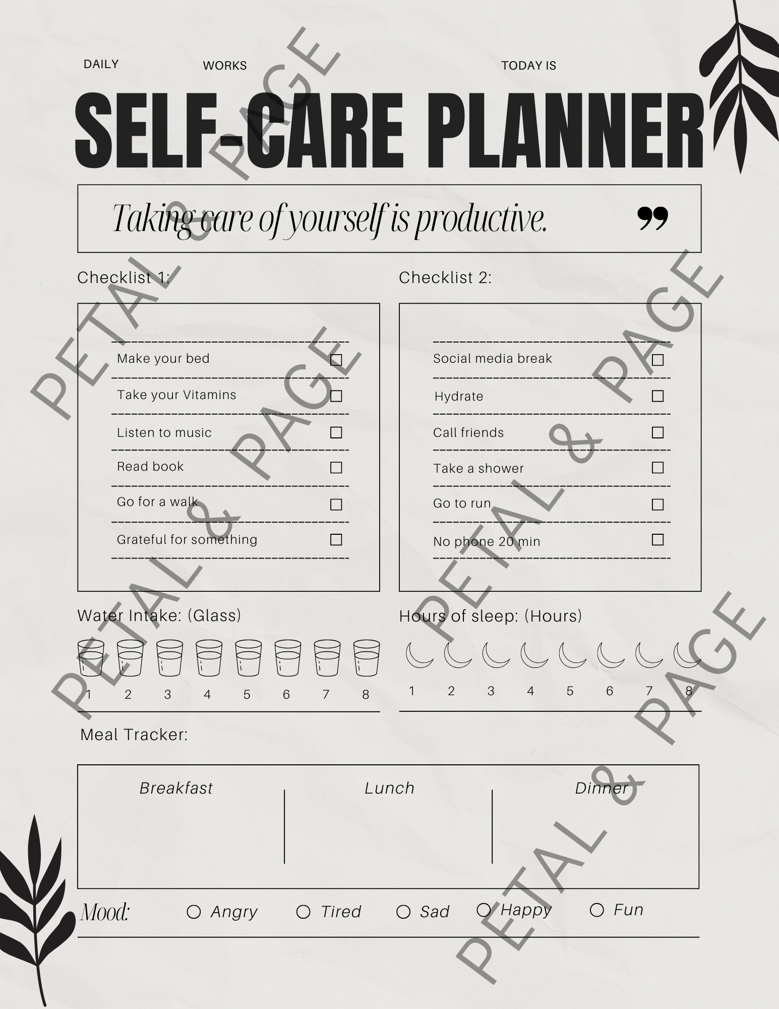 Quiet Moments Self-Care Planner